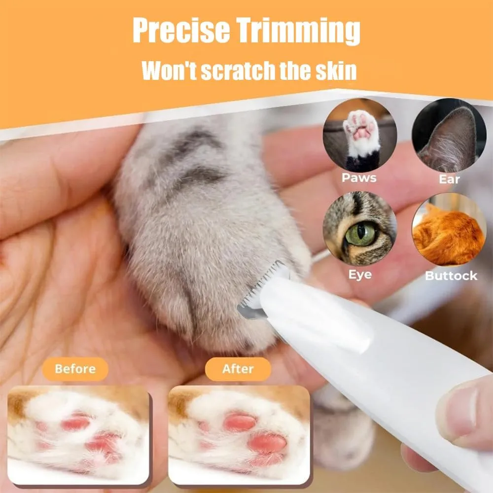 Belvedere Cat Trimmer, Belvedere Cat Grooming Trimmer, Rechargeable Quiet Pet Shaver for Paws, Ears, Eyes, Face and Buttocks (F2 Pink)