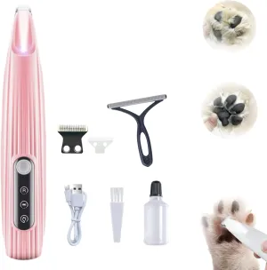 Belvedere Cat Trimmer, Belvedere Cat Grooming Trimmer, Rechargeable Quiet Pet Shaver for Paws, Ears, Eyes, Face and Buttocks (F2 Pink)