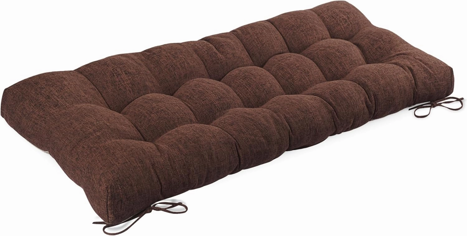 Bench Cushion for Indoor Furniture 48 x 19 inch Rectangle Bench Seat Cushion for Bay Window Entryway Bench Thick Textured Chair Cushion with Non-Slip Backing 1 Pack, Coffee