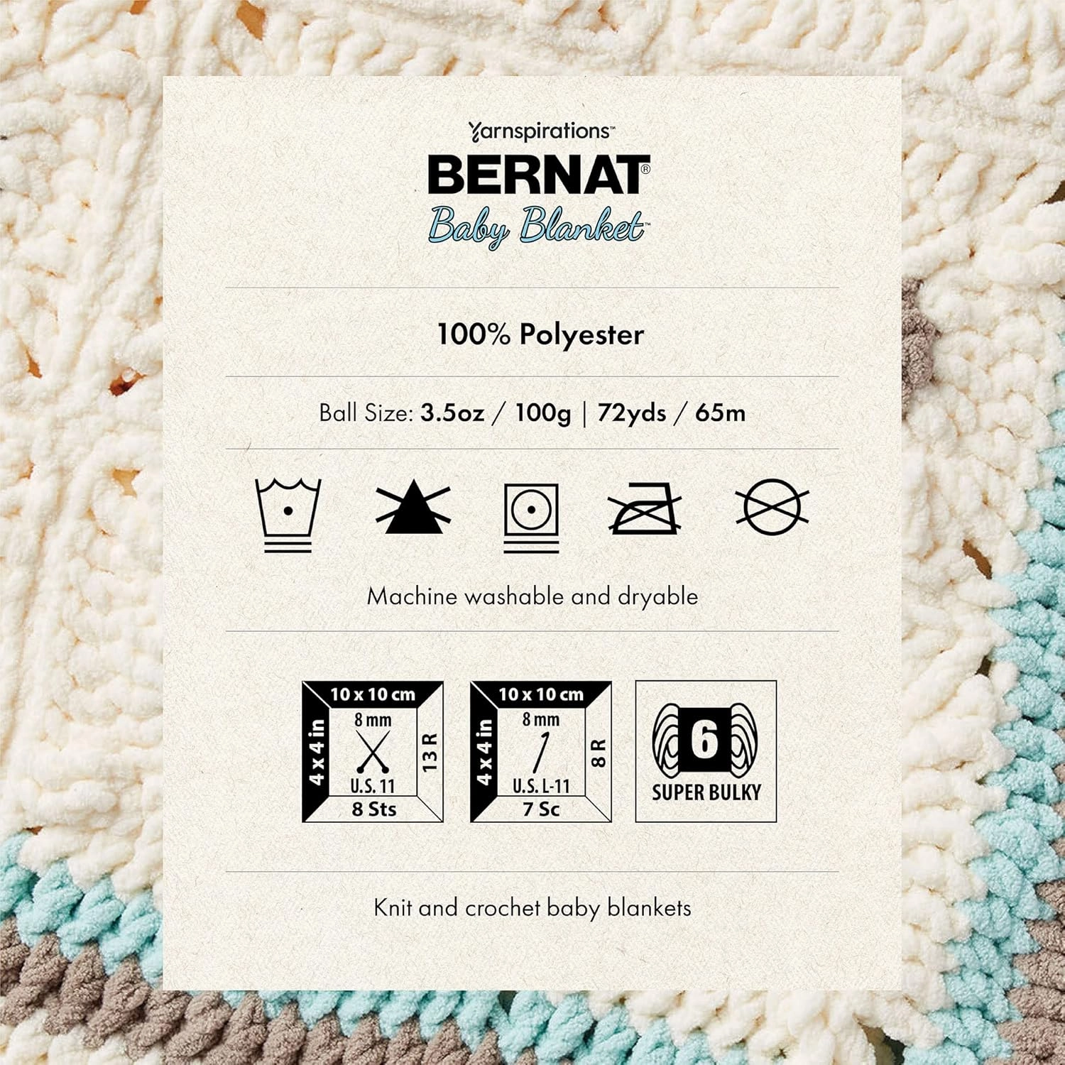 Bernat Baby Blanket Baby Yellow Yarn - 3 Pack of 100g/3.5oz - Polyester - 6 Super Bulky - 72 Yards - Knitting/Crochet