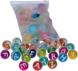 BESPORTBLE 1 Set Bouncy Ball with English Letters Fun Rubber Jumping Balls for Soft Material Educational Present for Parties Leisure Activities