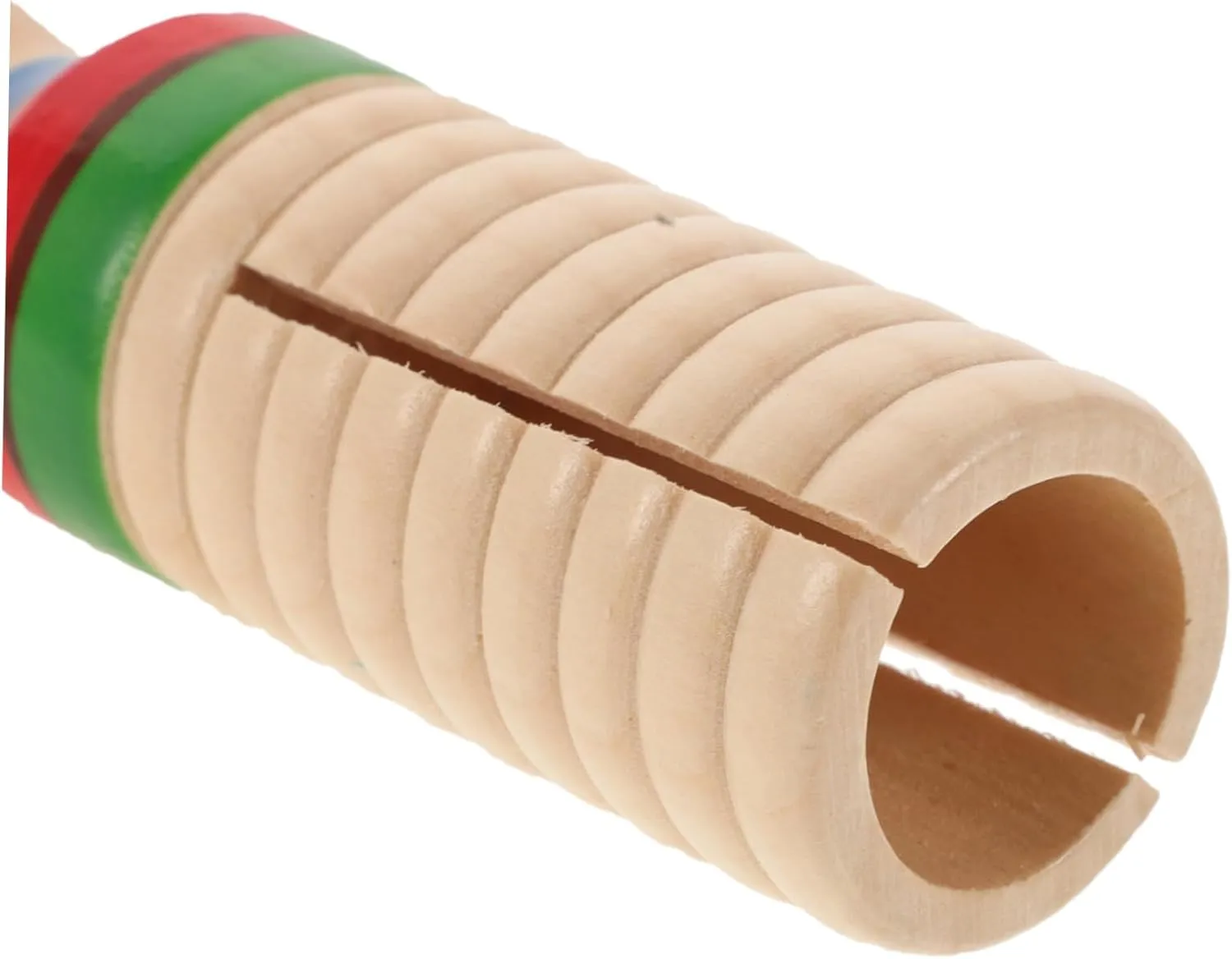 BESPORTBLE 1 Set Wooden Sound Tube Educational Percussion Instrument for Single Threaded Ring Design Mallet Included Fun Rhythm Learning Safe and Burlywood Finish