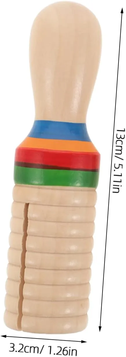 BESPORTBLE 1 Set Wooden Sound Tube Educational Percussion Instrument for Single Threaded Ring Design Mallet Included Fun Rhythm Learning Safe and Burlywood Finish