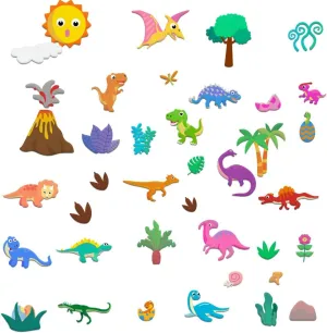 BEUNITONE 40PCS Dinosaur Felt Board Stories Set Animal Storytelling Flannel Board Colorful Interactive Early Learning Teaching Play Kits for Classroom Christmas Birthday Gift