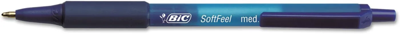 BIC Soft Feel Stick Pens With Special No-Slip Comfortable Grip, Medium Point (1.0 mm), Blue, 36-Count