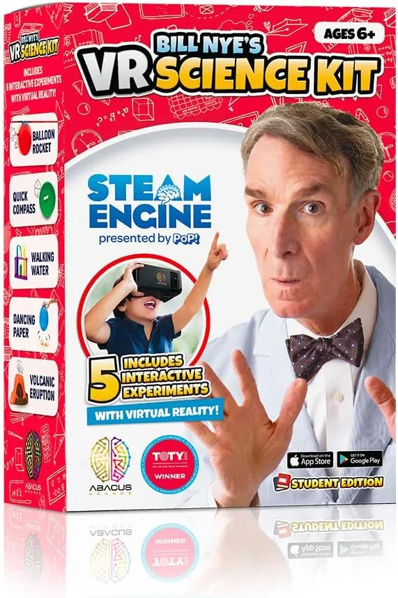Bill Nye's VR Science Kit Student Edition - Virtual Reality Kids Book and Interactive STEAM Set - Includes All Materials You Need, Ages 6 and Up