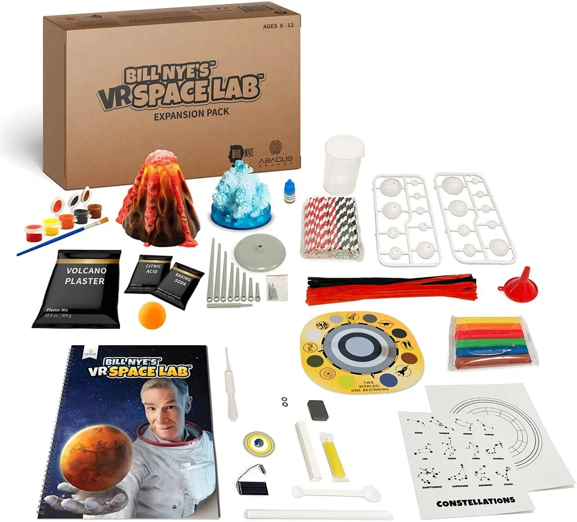 Bill Nye's VR Space Lab - Virtual Reality Kids Science Kit, Book and Interactive STEM Learning Activity Set (Materials & Book Only - Goggles Sold Separately) - for Ages 8 and Up
