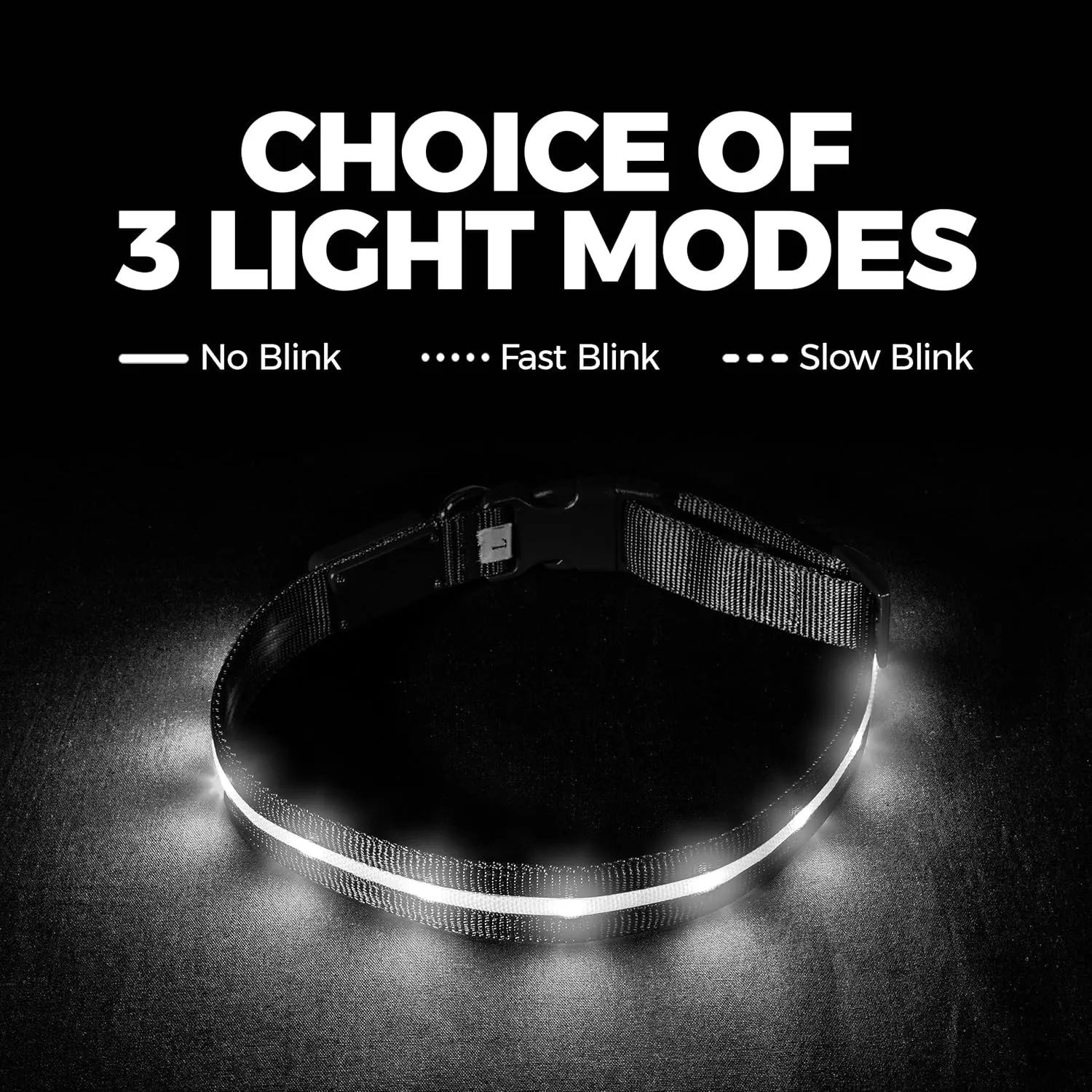 Blazin Light Up Dog Collar - The Original LED Dog Collar - USB Rechargeable - Waterproof - 1,000 Feet of Visibility - Dog Collar Light for Small, Medium, Large Dogs - USA Brand