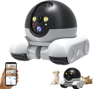 Blinky Bot Camera - 360° View Blinkybot Pro Robot Camera, 2-Way Talk, Night Vision, 5200mAh Battery & App Control for Cats/Dogs/Baby/Elderly, Feel Closer, Even Miles Away