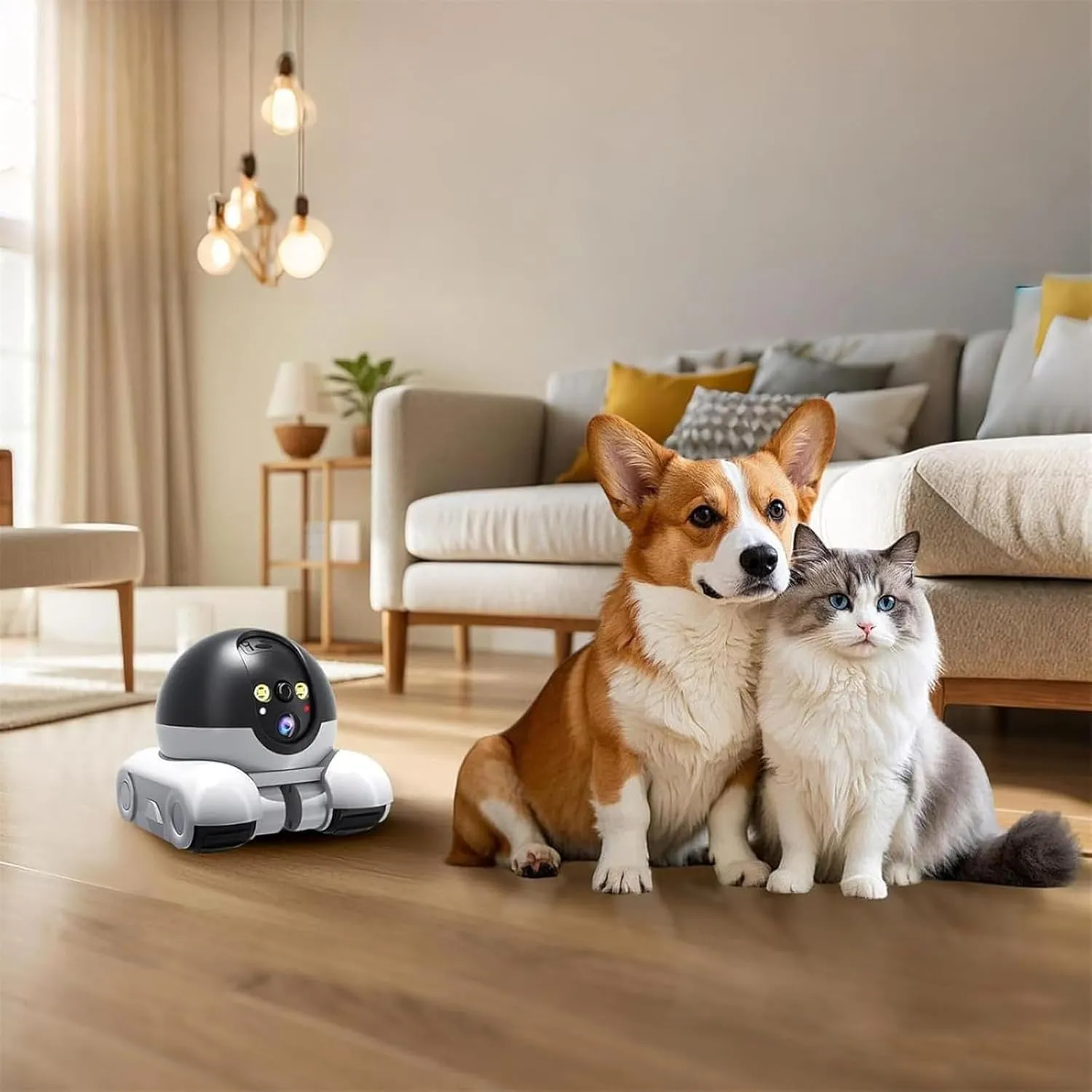 Blinky Bot Camera Robot, Blinky Bot Camera, Robot Cameras on Wheels, 360° View Rolling CameraRobot, 1080p HD Wi-Fi Robot PetCamera with App Control, 2 Way Audio, Night Vision (WiFi,64G)