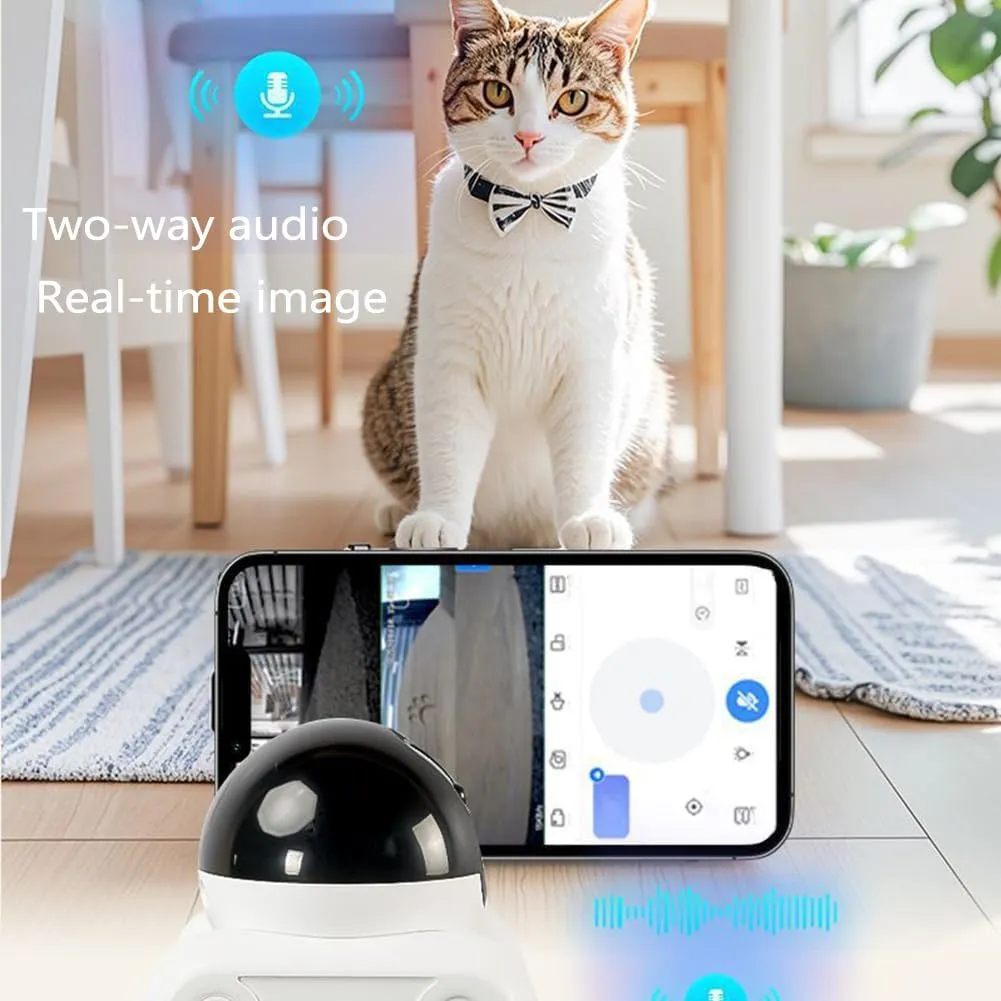 Blinky Bot Camera, Robot Camera on Wheels, Patrol Buddy Robot Cameras, 360° View Blinkybot Cameras, 4G/WiFi Dual Lenses Dual Screens, Remote Control, HD Infrared Night Vision (WiFi)