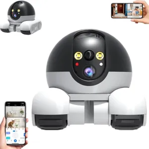 Blinky Bot Camera, Robot Camera on Wheels, Patrol Buddy Robot Cameras, 360° View Blinkybot Cameras, 4G/WiFi Dual Lenses Dual Screens, Remote Control, HD Infrared Night Vision (WiFi)