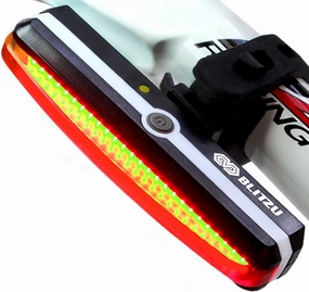 BLITZU 2025 Cyborg 168H Bike Headlight or 168T Tail Light USB Rechargeable LED Rear Bicycle Lights Set Front Back Night Riding, Cycling Safety Reflector Accessories