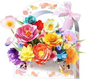 BloomJoy Magic Petal Flower Art Kit – DIY Paper Flower Craft Kit, Create 3D Blossoms with Colorful Petals, Fun & Educational Arts (Pink)