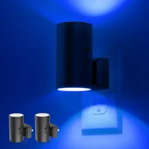 Blue Night Light, LOHAS Bluey Light Plug into Wall, Dusk to Dawn Sensor, 0-100LM, Adjustable Brightness, Calm Dimmable Lights for Bathroom, Hallway, Bedroom, 2 Pack