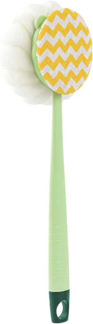 Body Brush Double-Sided Sponge Bath Brush Long Handle Soft Hair Back Body Shower Brushes Exfoliator Skin Massager Cleaning Brush