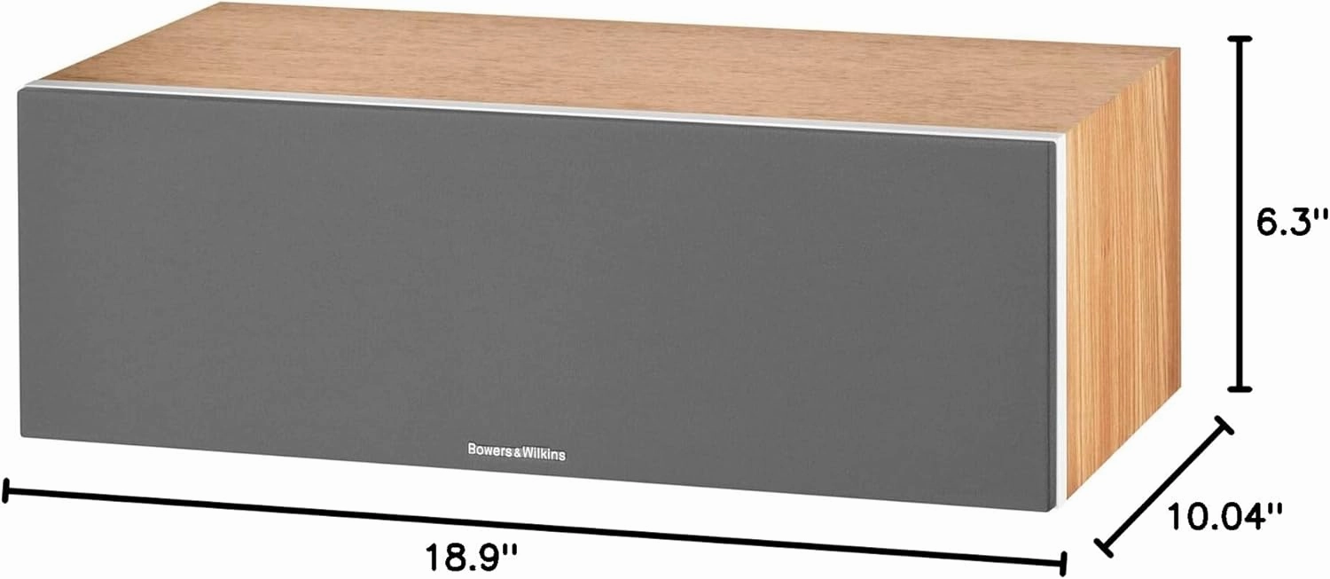 Bowers & Wilkins HTM6 S2 Center Channel Speaker - Anniversary Edition Loudspeaker, Twin Continuum Cone Bass/Midrange Drivers with Flowport Technology, Decoupled Double Dome Aluminum Tweeter, Oak