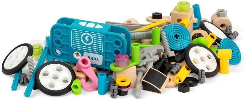 BRIO Builder 34591 - Builder Motor Set - 120 Piece Construction Set STEM Toy with Wood and Plastic Pieces and a Motor for Kids Age 3 and Up