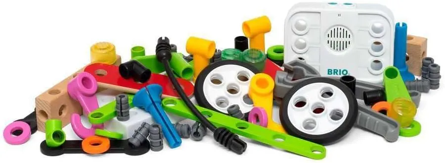 BRIO Builder 34592 - Builder Record and Play Set - 67-Piece Construction Set STEM Toy with Wood and Plastic Pieces and a Sound Recorder for Kids Age 3 and Up
