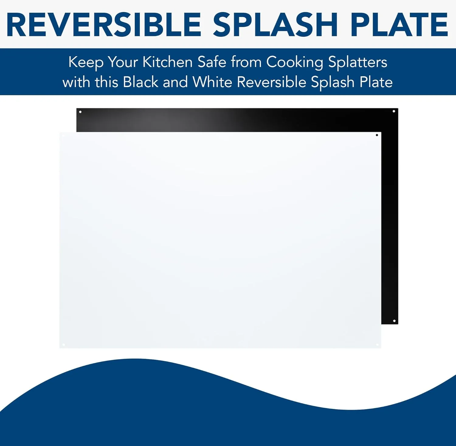 Broan-NuTone SP300224 Reversible Backsplash Splatter Guard and Cooking Shield, Range Hood Accessories to Keep Kitchen Clean, 30"x24", White/Black
