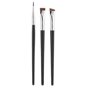 Brush set make up,Eye Makeup Brushes 3pcs Eyeshadow Brushes Fine Angled Eyeliner Brush Makeup Brushes Set with Soft Synthetic, Black