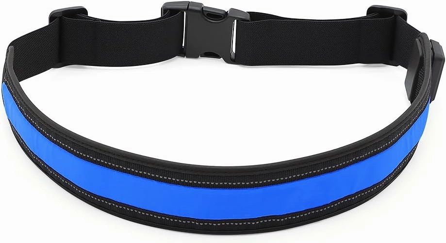 BSEEN LED Running Waist Belt - USB Rechargeable Reflective Glowing LED Waistband, Flashing Safety Light Belt for Runners, Joggers, Walkers, Pet Owners, Cyclists