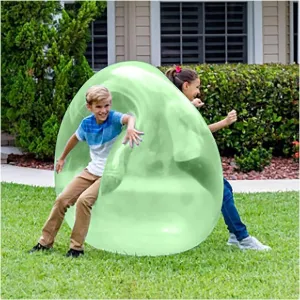 Bubble Toy for Adults Kids - Inflatable Water Ball for Beach, Garden, Outdoor Party - Soft Rubber 47in (Green)