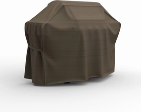 Budge StormBlock Hillside BBQ Grill Cover Premium, Heavy Duty, Waterproof, Fits 55" Wide, Black and Tan Weave