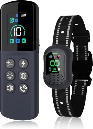 BUKEWIT Dog Shock Collar with Remote Calling for Large Medium Small Dogs, Rechargeable Smart Bark Collar, Anti Barking Training Collar with 4 Adjustable Sensitivity Beep Vibration