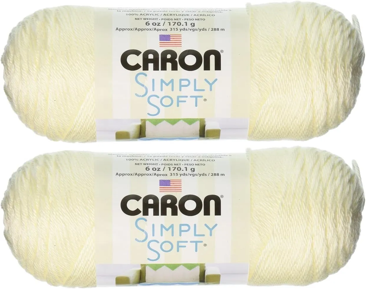 Bulk Buy: Caron Simply Soft Yarn Solids (2-Pack) (Off White)