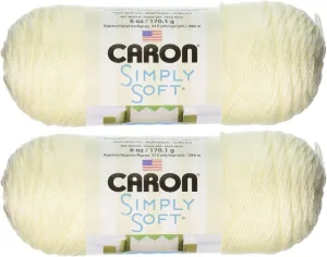 Bulk Buy: Caron Simply Soft Yarn Solids (2-Pack) (Off White)