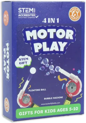 Butterfly Edufields 4in1 Motor Play Science Kit Pack of 5 | Best Birthday Return Gifts for Kids Ages 5 6 7 8 9 10 11 12 | STEM Toy | Reusable & Safe | Birthday Gift for Kids Ages 5 