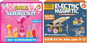 ButterflyEduFields 100  Girls Science Kit for Kids Ages 4 5 6 7 8 Years | Girls Science Experiments & 30in1 STEM Kits for Kids Age 8-10-12
