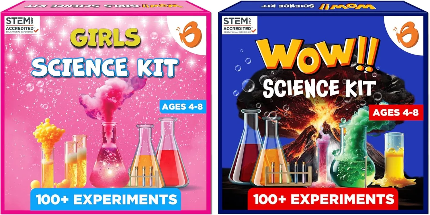ButterflyEduFields 100  Girls Science Kit for Kids Ages 4 5 6 7 8 Years | Girls Science Experiments &100  Science Experiments Kit for Kids Ages 4 5 6 7 8 Years Old