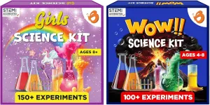 ButterflyEduFields 150  Girls Science Kit for Kids Ages 8 9 10 11 12 Years & 100  Science Experiments Kit for Kids Ages 4 5 6 7 8 Years Old Boys Girls