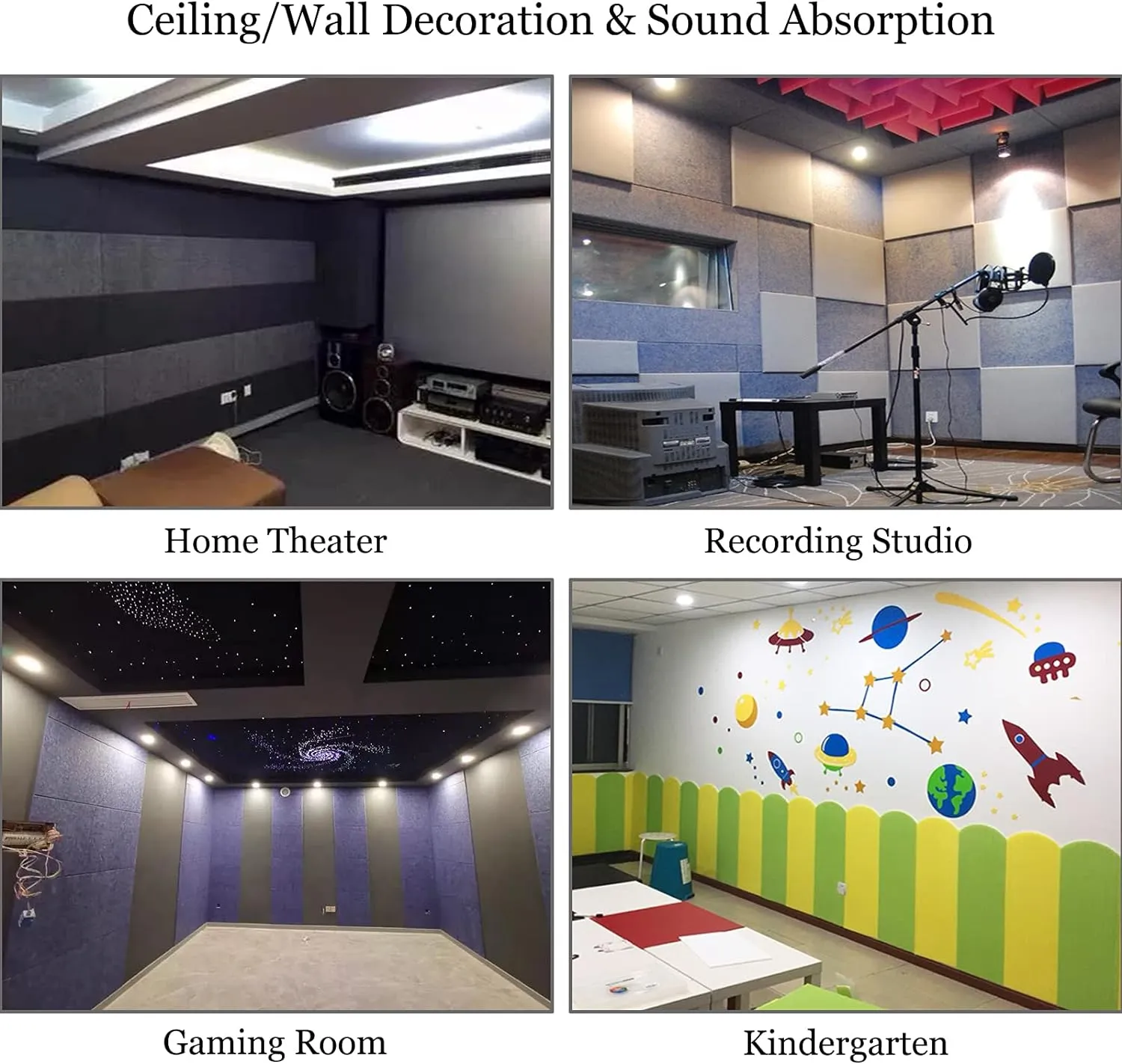 BXI Sound Absorber - 31.5 X 23.6 X 3/8 Inches 6 Pack High Density Acoustic Absorption Panel, Sound Absorbing Panels Reduce Echo Reverb, Tackable Acoustic Panels for Wall and Ceiling Acoustic Treatment