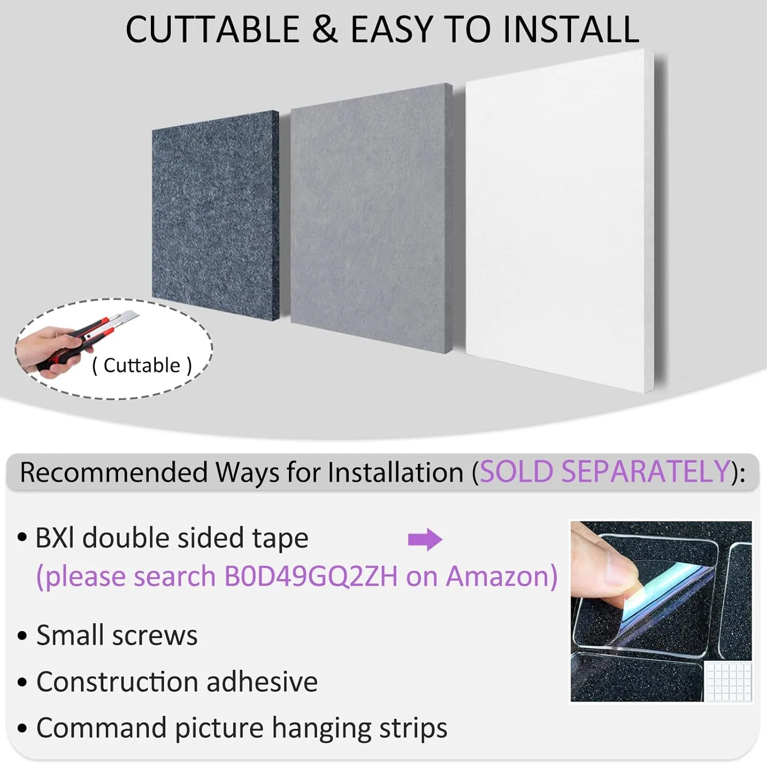 BXI Sound Absorber - 31.5 X 23.6 X 3/8 Inches 6 Pack High Density Acoustic Absorption Panel, Sound Absorbing Panels Reduce Echo Reverb, Tackable Acoustic Panels for Wall and Ceiling Acoustic Treatment