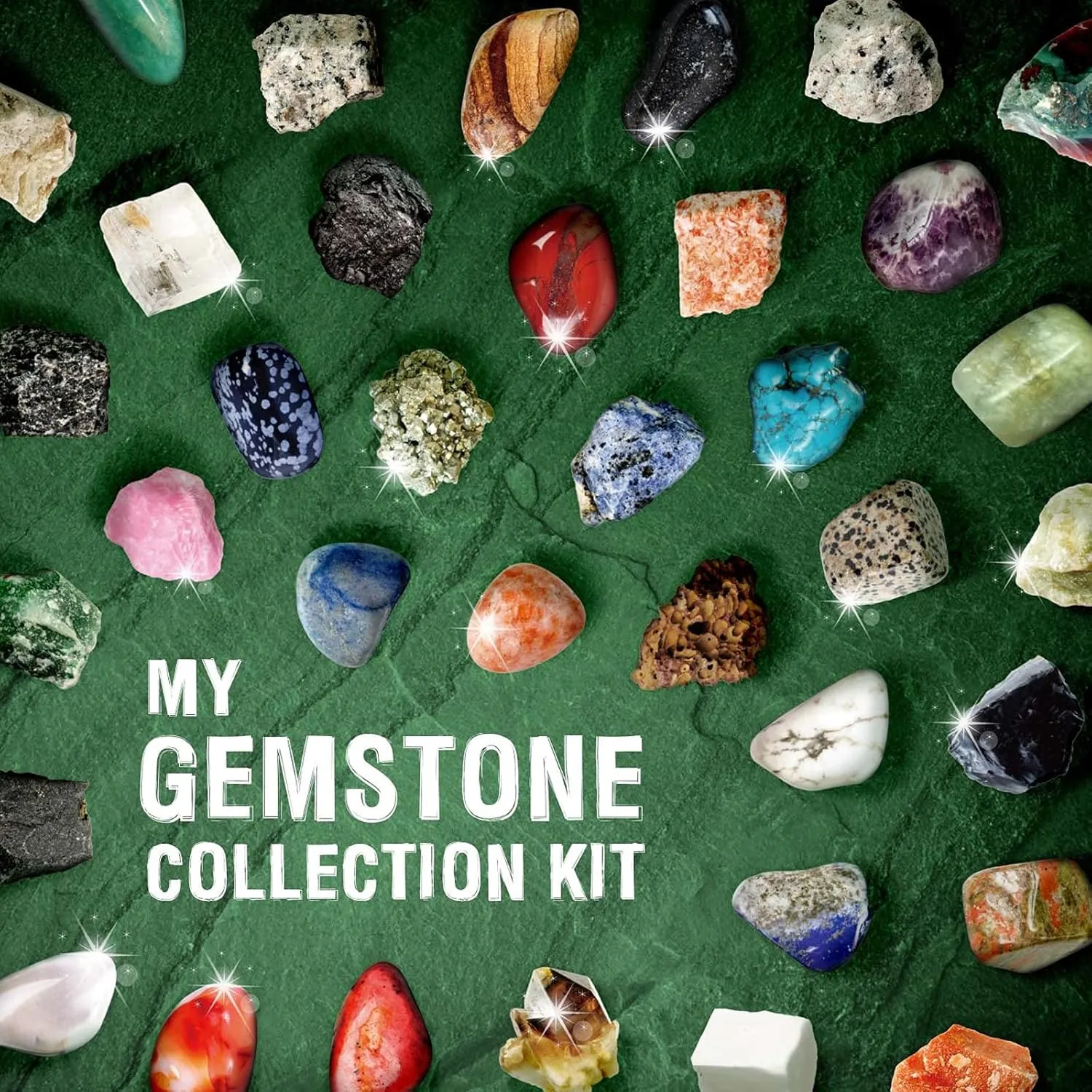 Byncceh Rock Collections for Kids - 36 Real Rocks, Gemstones & Crystals Collection – Educational Science Kit, Great STEM Gift for Boys & Girls Ages 6-12