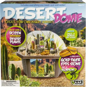 Cactus Succulent Seed Starter Kit - Complete Indoor Desert Terrarium Supplies Includes Potting Soil, Terrarium, Over A Dozen Desert Plant Seed Packets - DIY Kitchen Grow Kit
