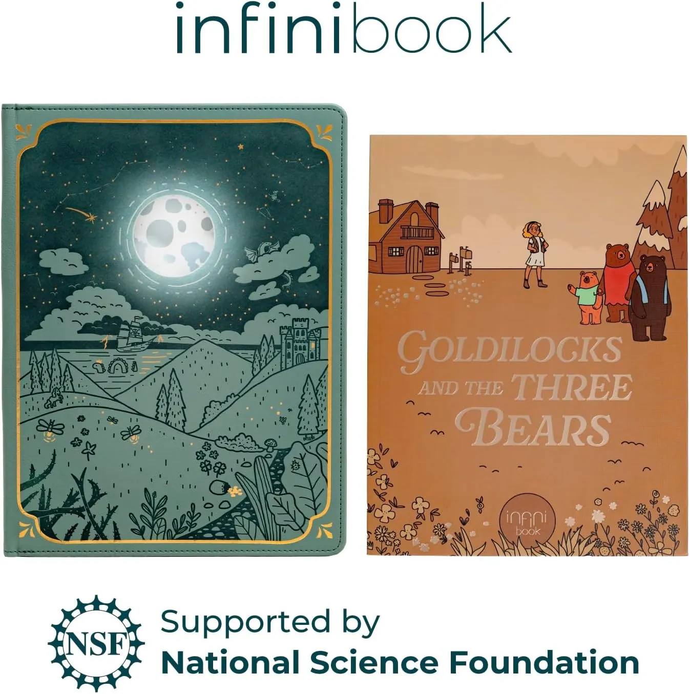 Cali’s Books Goldilocks and The Three Bears infinibook Reader   Booklet | Electronic Reader with Read-Aloud & Games | Screen-Free Educational Toy | Recordable Interactive Storybook for Kids 3-7