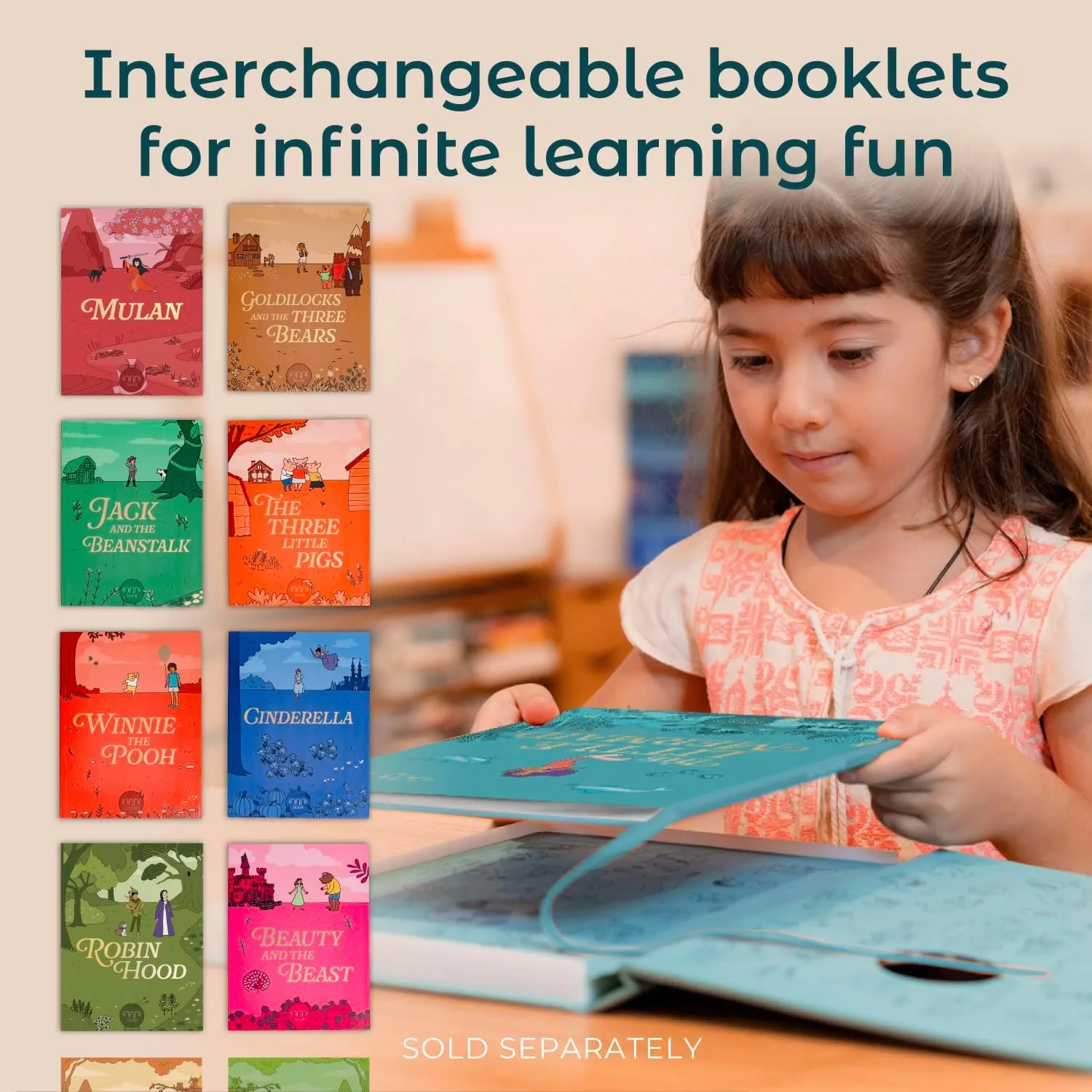Cali’s Books The Little Mermaid | infinibook Storytelling Toy   Reader | Read-Aloud E-Reader with Games | Recordable Interactive Storybook for Kids 3-7 | Screen-Free Educational Gift