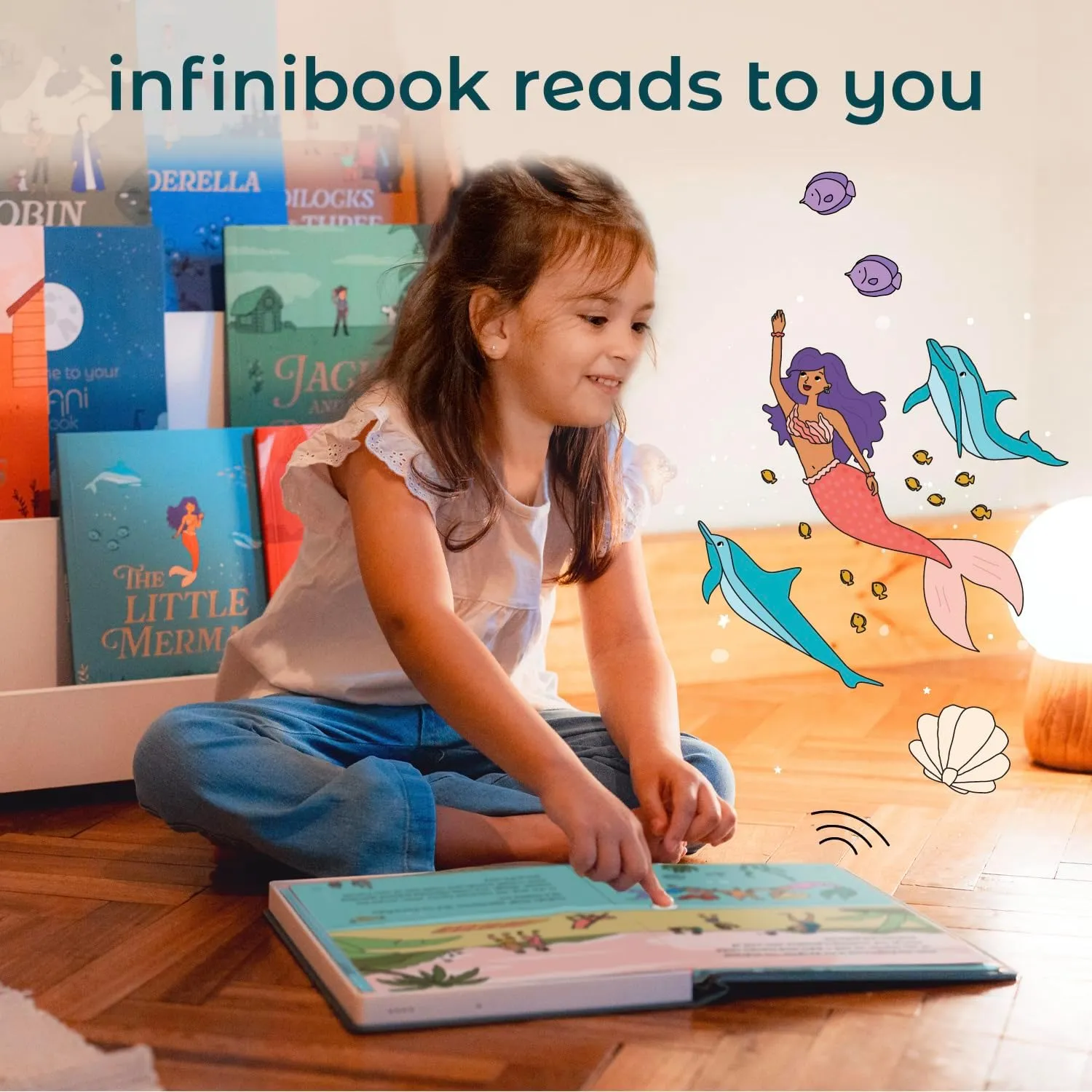 Cali’s Books The Little Mermaid | infinibook Storytelling Toy   Reader | Read-Aloud E-Reader with Games | Recordable Interactive Storybook for Kids 3-7 | Screen-Free Educational Gift
