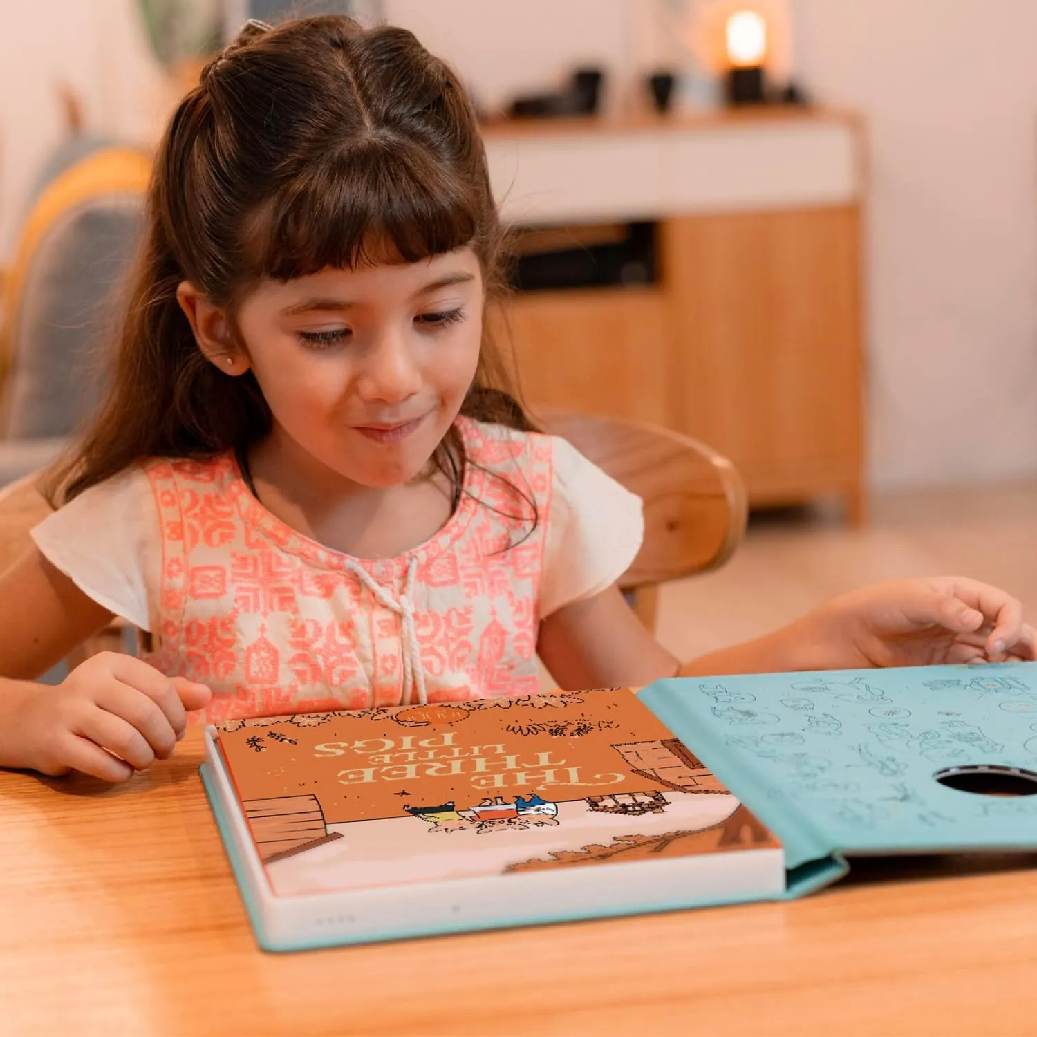 Cali’s Books The Three Little Pigs | infinibook Reader   Story | Electronic Reader with Interactive Games | Screen-Free Educational Toy | Recordable Interactive Storybook for Kids 3-6