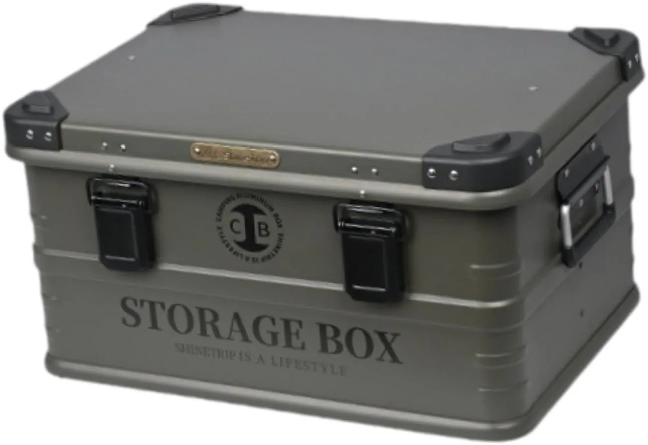 Camping Storage Box Car Trunk Organizer Stackable with Handle Waterproof Container Storage Bin for Garage Outdoor Backpacking, M Gray Green