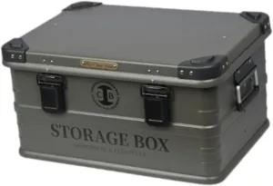 Camping Storage Box Car Trunk Organizer Stackable with Handle Waterproof Container Storage Bin for Garage Outdoor Backpacking, M Gray Green