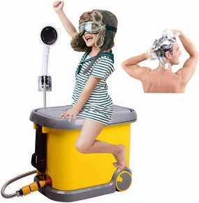 Camping Heating Shower, 36l Electric Portable Shower 60° Thermostatic Hot Water Self-Priming Outdoor Shower with Wheels, for Camping, Car, Pet, Beach, Garden