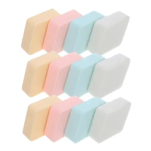 CANIGHT Makeup Puff Set 12 Pcs Rhombus Shape Powder Dry/wet Makeup Sponge Comfortable Beauty Tools for Foundation Concealer