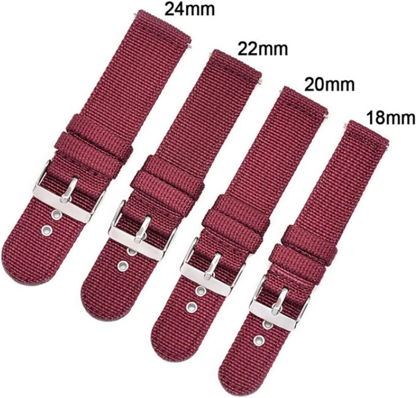 Canvas Nylon Watch Strap 18mm 20mm 22mm 24mm Universal Men Women Stainless Steel Pin Buckle