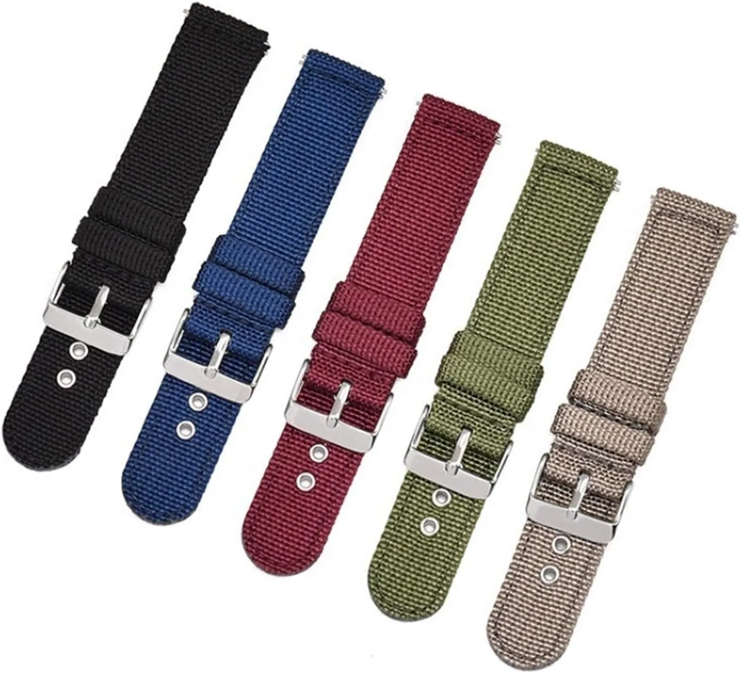 Canvas Nylon Watch Strap 18mm 20mm 22mm 24mm Universal Men Women Stainless Steel Pin Buckle