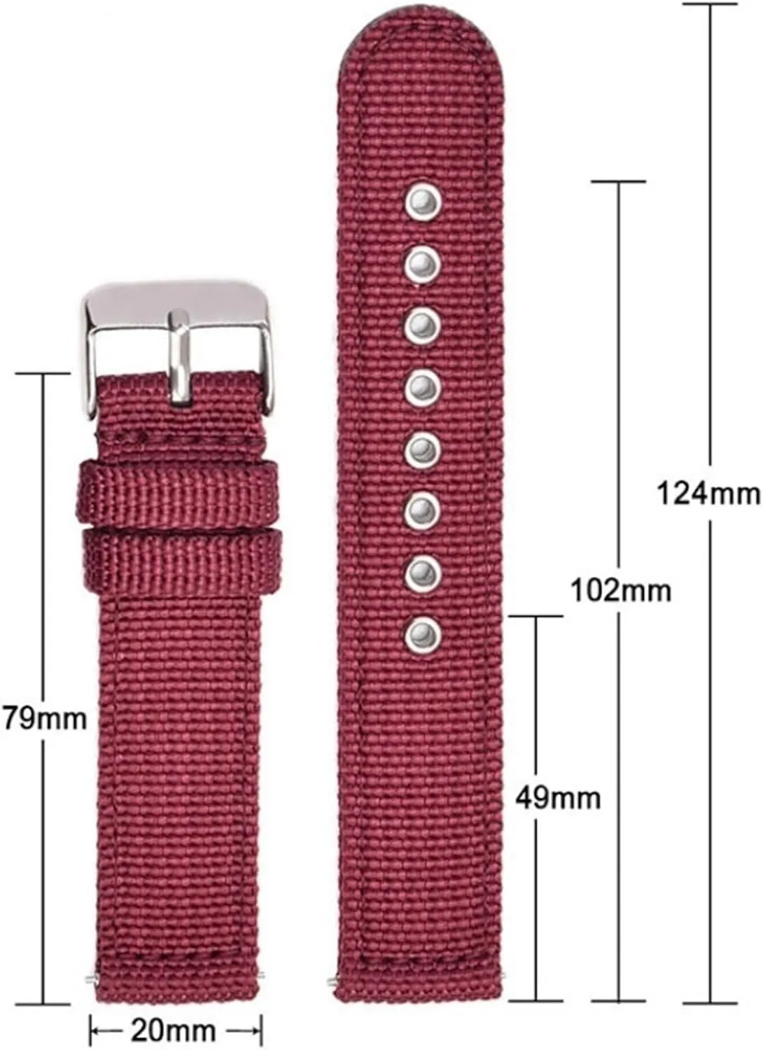 Canvas Nylon Watch Strap 18mm 20mm 22mm 24mm Universal Men Women Stainless Steel Pin Buckle